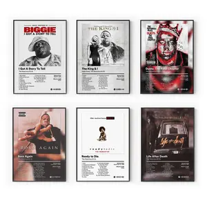 [Album Collection - Sale Up To 41%] Biggie Smalls Album Poster Collection - Ready to Die Era - Vintage Hip Hop Wall Art - Gift for Fans [Unframed - Print Only]