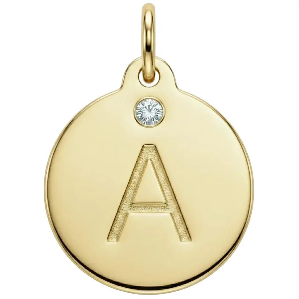 "A" Alphabet Charm with Diamond
