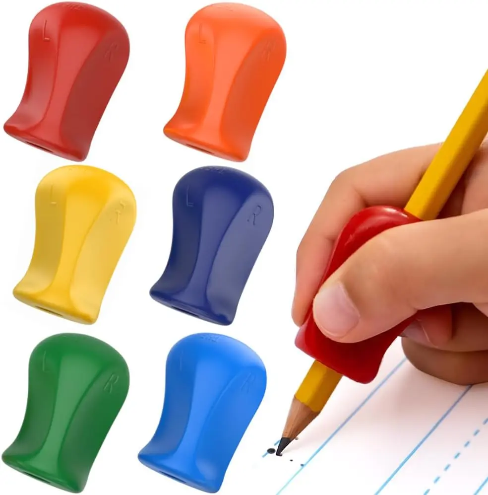 Grip Original Pencil Grippers 6 Pcs Improves Kids Handwriting Ergonomic Pen Holder for Righties & Lefties Ideal for Kids Toddlers Adults Writing Tool with Finger Cushion