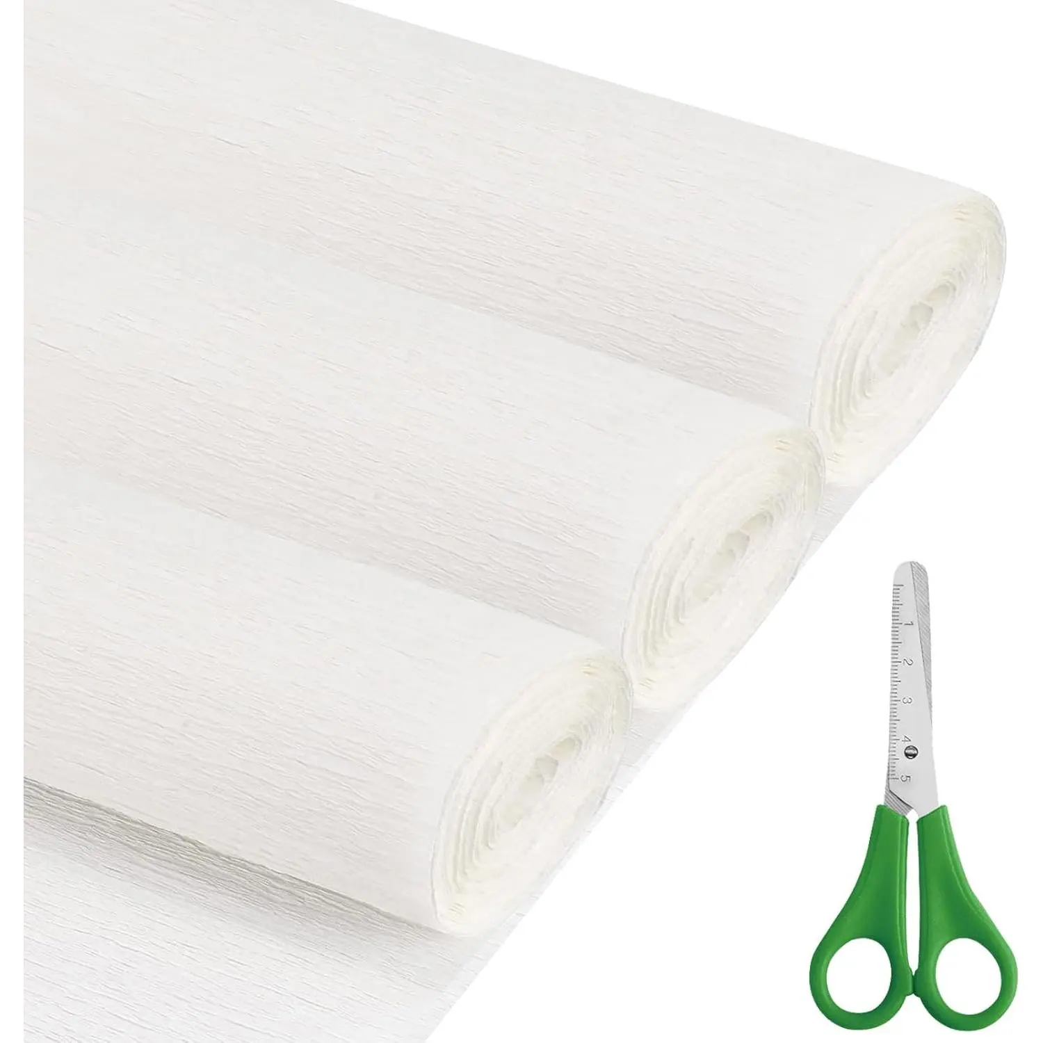 Crepe Paper Roll (17Inch x 8.2ft),3Rolls,Crepe Paper,DIY  Color Paper  Set for Mother's Day, Valentine's Day, Birthday and Wedding Decoration  Making (White)