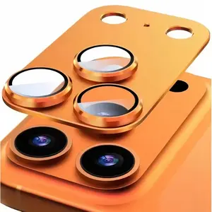 Metal Matte Lens Protection Film for iPhone 17 Pro Max/17 pro, 9h Tempered Glass + Metal Ring, Original color lens film，Scratch-Resistant Protective Cellphone Screen Protector Accessories