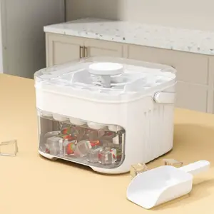 Food Grade Ice Cube Mold Bucket, Press Type Ice Block Maker, Refrigerator Freezer, Ice Pellets Food Storage Box, Easy to Use, Kitchen