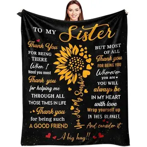 Purchase products as gifts for my sister. Sister, birthday gifts from sister/brother, birthday gifts for women, sisters, the best sisters, ideas for gifts, blanket, slogan printed blanket