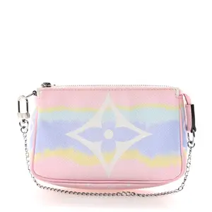 Pre-owned Louis Vuitton Coated Canvas Small Leather Goods Monogram Escale Mini Pochette Accessories Pastel
