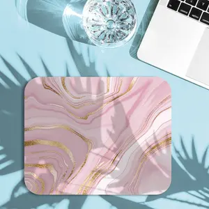 Faux Leather Mouse Pad, HD-Printed Golden Marble Design, Waterproof, Non-Slip Decorative Accessory for Home, Office, Compatible with Computers, Laptops