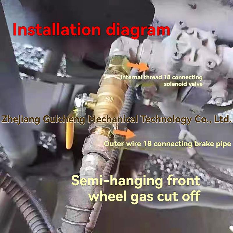 Truck Front Air Brake Cut Off Valve | Solid Brass Air Shut Off Switch for Semi Trailer & Heavy Duty Trucks M18x1.5 M18-M18 Thread