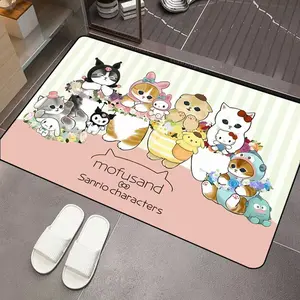 Non Slip Bathroom Floor Mat Silica Gel Quick Dry Carpet for Toilet Entryway Door Cartoon Design