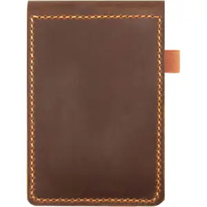 Real  Notepad Cover For Mini Pocket Notebook 3" X 5", Leather Cover For Rite In The Rain Top-Spiral Notebook,Customized  (Brown)