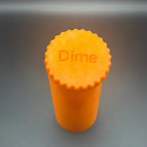 3D Printed by Me Dime Tube "1" Tube Organiser Plastic Canister Jar Tin for Home Storage Keeps Coins Minty Fresh Screw Top Lid - Bottles