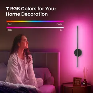 RGB Wall Sconces, Modern LED Strip Light Decorative Wall Light, Magnetic Mounting, Remote-Controlled Dimming, for Living Rooms, Bedrooms, Hallways, Walk-In Closets, Home Offices, Stairwells, and Indoor Wall Lamp
