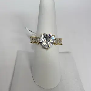 Princess Ring With Stone Gold Plated
