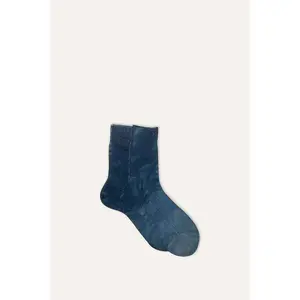 Maria La Rosa - One Ribbed Laminated Socks - Navy