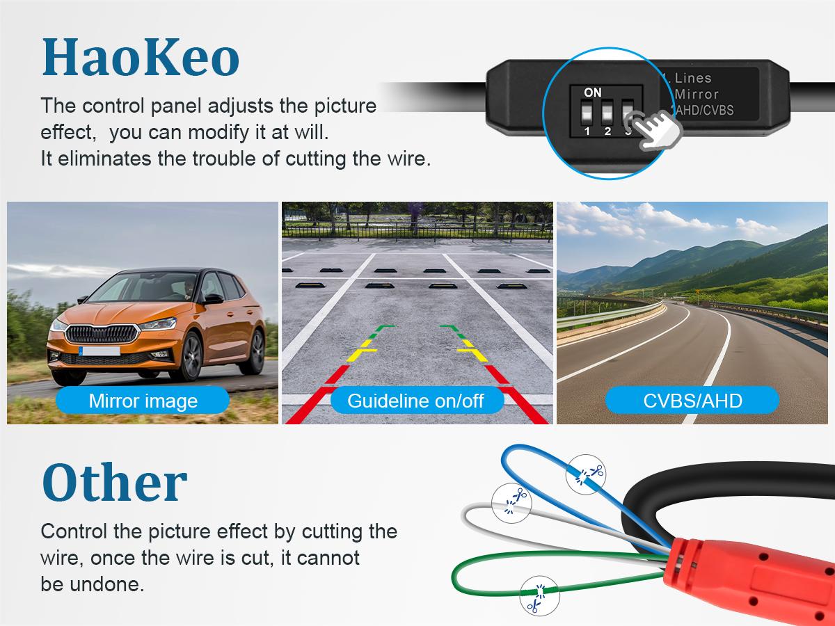 Backup Camera AHD 1080P Front Rear View Metal License Plate Camera with Night Vision, Waterproof Back up Camera for Cars/Truck/RV/Tractor/Semi-Trailers/Pickup