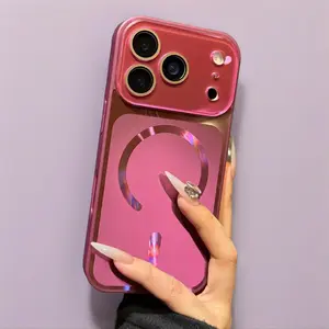 Magnetic Case for New IP 17promax IP 16pro/15/14/13 with Lens Protection Matte Finish Large Viewing Window Full Protection