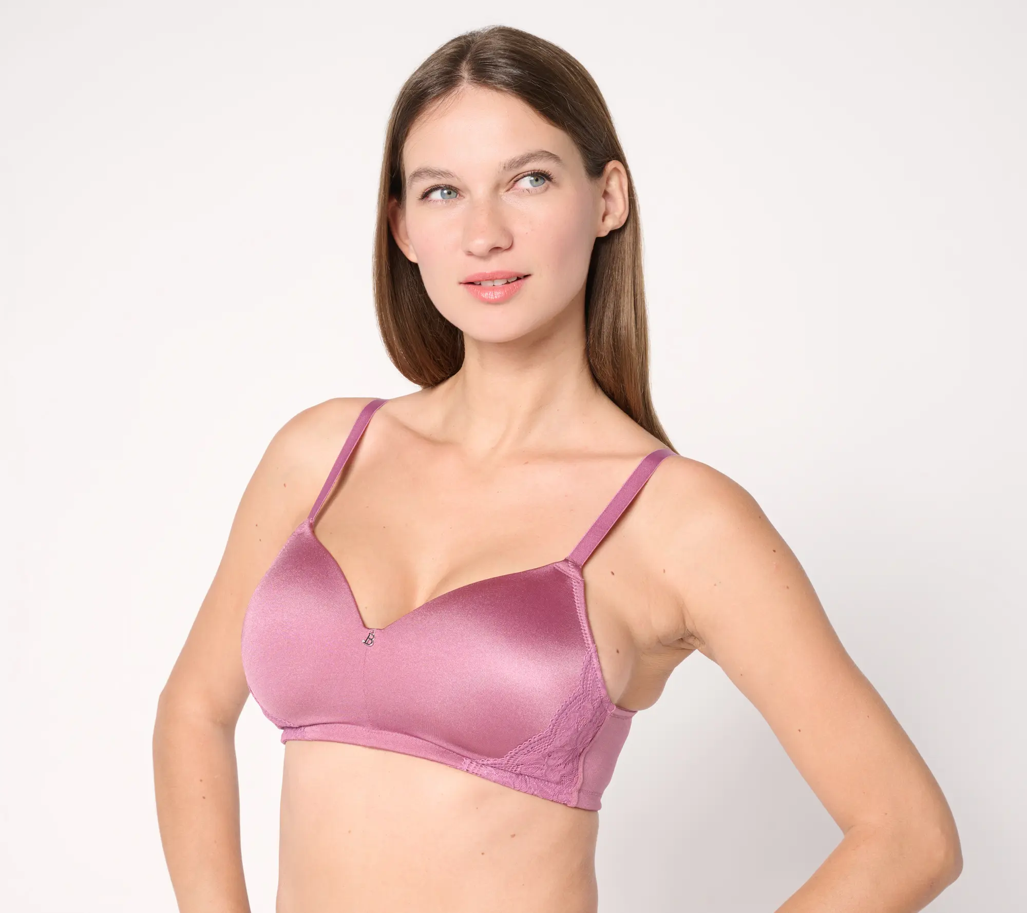 Breezies Natural Curves Lace Trim Wirefree T-Shirt Bra Breezies Natural Curves Lace Trim Wirefree T-Shirt Bra