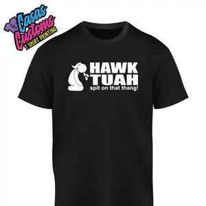 HAWK TUAH tee Tshirt   Menswear Classic Casual Soft Clothing