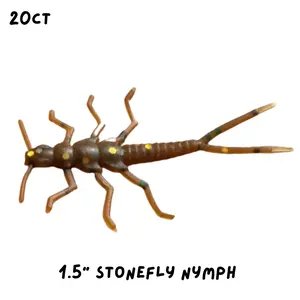 Natural Stonefly Nymph – 1.5” (20ct) Trout & Panfish Killer Crappie Fishing