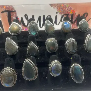 Labradorite Adjustable Ring - Handmade Gemstone Jewelry for Women