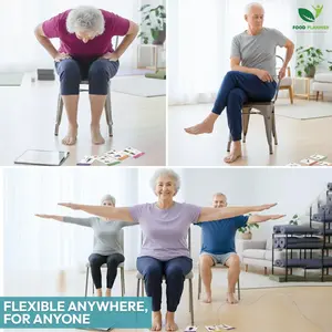 Chair Yoga for Seniors Gentle Seated Exercise Cards with Video Guide & Weekly Workout Plan for Healthy Living