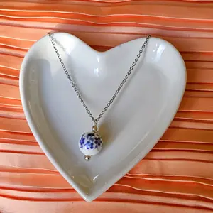 Santorini Floral Necklace With Silver Beads