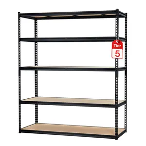 Heavy Duty 5-Tier Garage Storage Shelving Unit – Adjustable Metal Rack with Boltless Steel Frame – 2500 lbs Capacity – MDF Shelves for Garage, Pantry, Basement, Laundry, Warehouse Organization