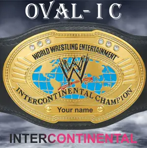 Attitude Era Intercontinental Oval IC Championship Replica Belt 2mm Brass Plate Snap Buckle