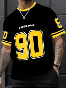 Men's Football Training Jersey, Soccer Jersey, 90 Number T-Shirt, 3D Print, Casual Comfort Short Sleeve, Outdoor Sportswear, Gift for Fans