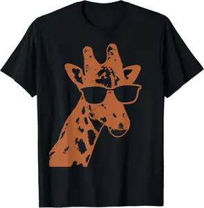 Cotton Graphic Tees Streetwear Giraffe Funny Gift T-Shirt