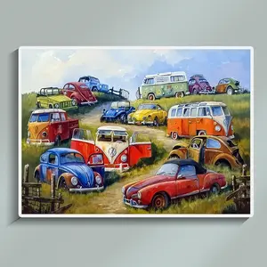 5D DIY Diamond Painting Car Bus Diamond Mosaic Kit, Scenery Crystal Diamond Art Kit for Home Decoration, Adult Handmade Lover Gift 30x40cm/11.81x15.75inch