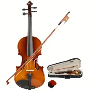 New 1/ 2 Acoustic Violin Case Bow Rosin Natural Full Size Kit with Accessories New 1/ 2 Acoustic Violin Case Bow Rosin Natural Full Size Kit with Accessories