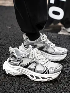Men's Retro Mesh Dad Shoes, Breathable Thick Sole Casual Sports Sneakers Trendy Versatile Daily Walking Running Trainers Sporty Running Fashion Workout Sneakers