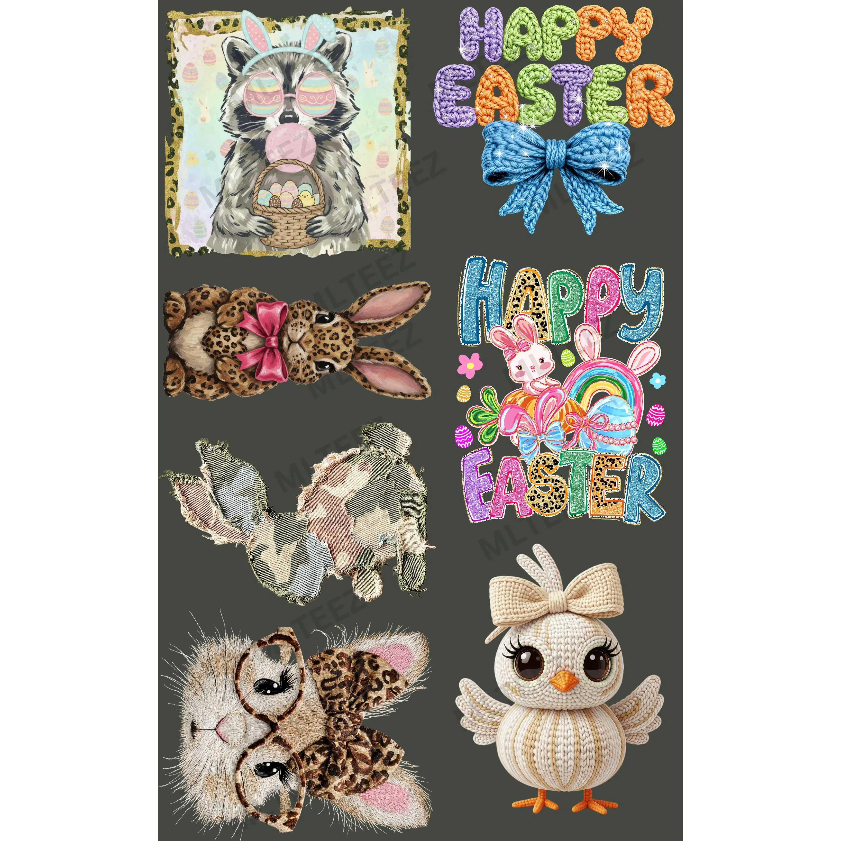 EASTER (2) PREMADE GANGSHEET - 22X36 DTF TRANSFERS - DIRECT TO FILM