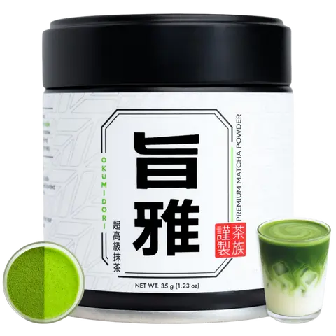 Chazoku Okumidori 35g Tin Matcha Green Tea Powder Ceremonial Grade First Harvest Traditional Flavor Japanese Tea