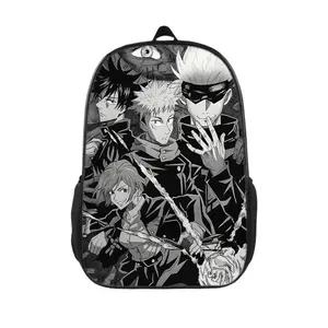 Jujutsu Kaisen Anime Casual Backpack - Machine-Washable 17'' Daypack with Padded Adjustable Straps & Anti-Scratch Lining