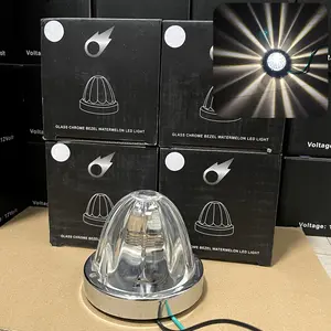 GlassWatermelon Lights for Truck Semi Trailers Commercial Grade Side Markers with Steel Bezel Easy