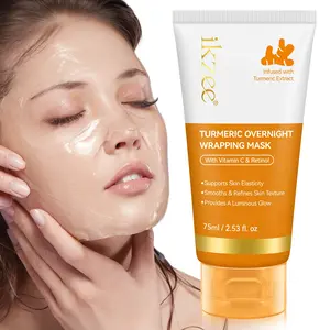 ikzee Turmeric Overnight Wrapping Gel Mask, Nighttime care mask, moisturizing and hydrating, Balm peel-off mask, brightening the skin, smooth, suitable for all skin types