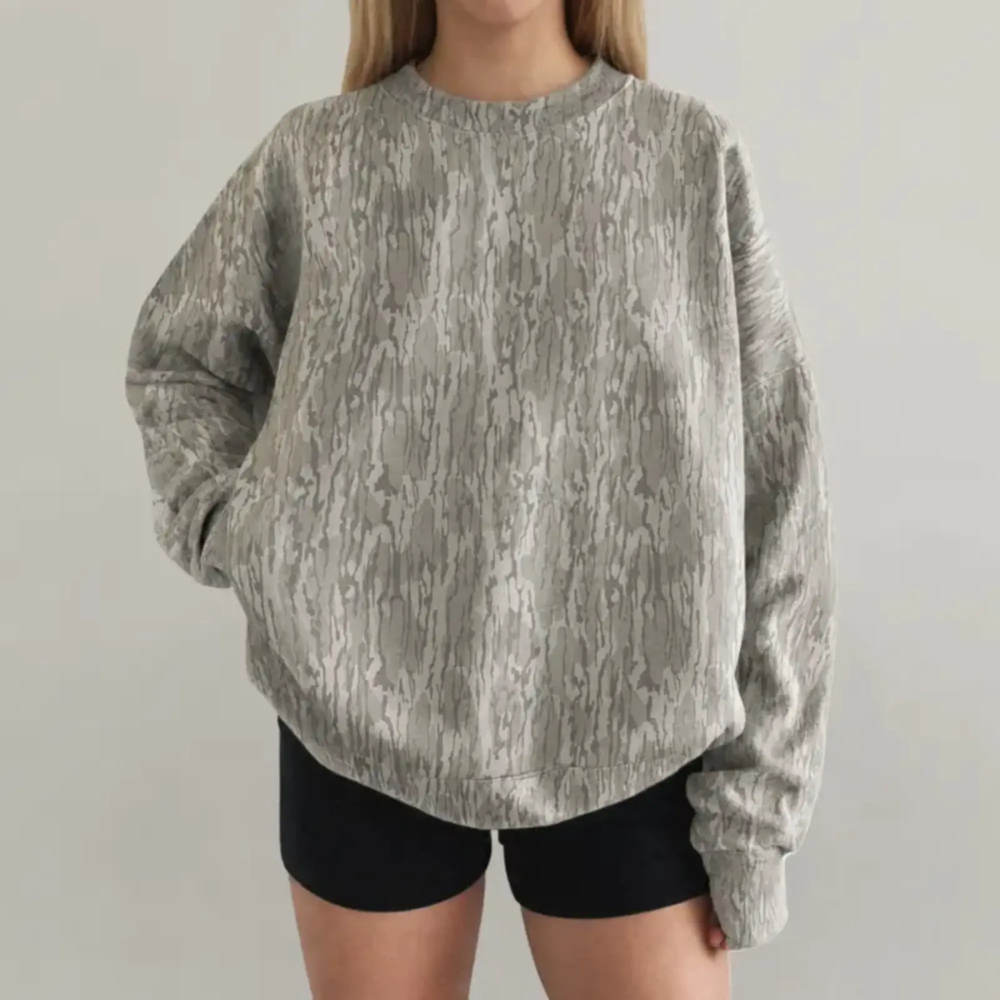 Original Mossy Oak Bottomland Camo Crewneck Sweatshirt, Unisex Hunting Pullover, Vintage Woodland Outdoor Sweatshirt