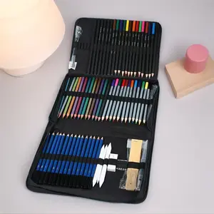 72-Piece Professional Drawing & Sketching Pencil Set in Portable Zipper Case