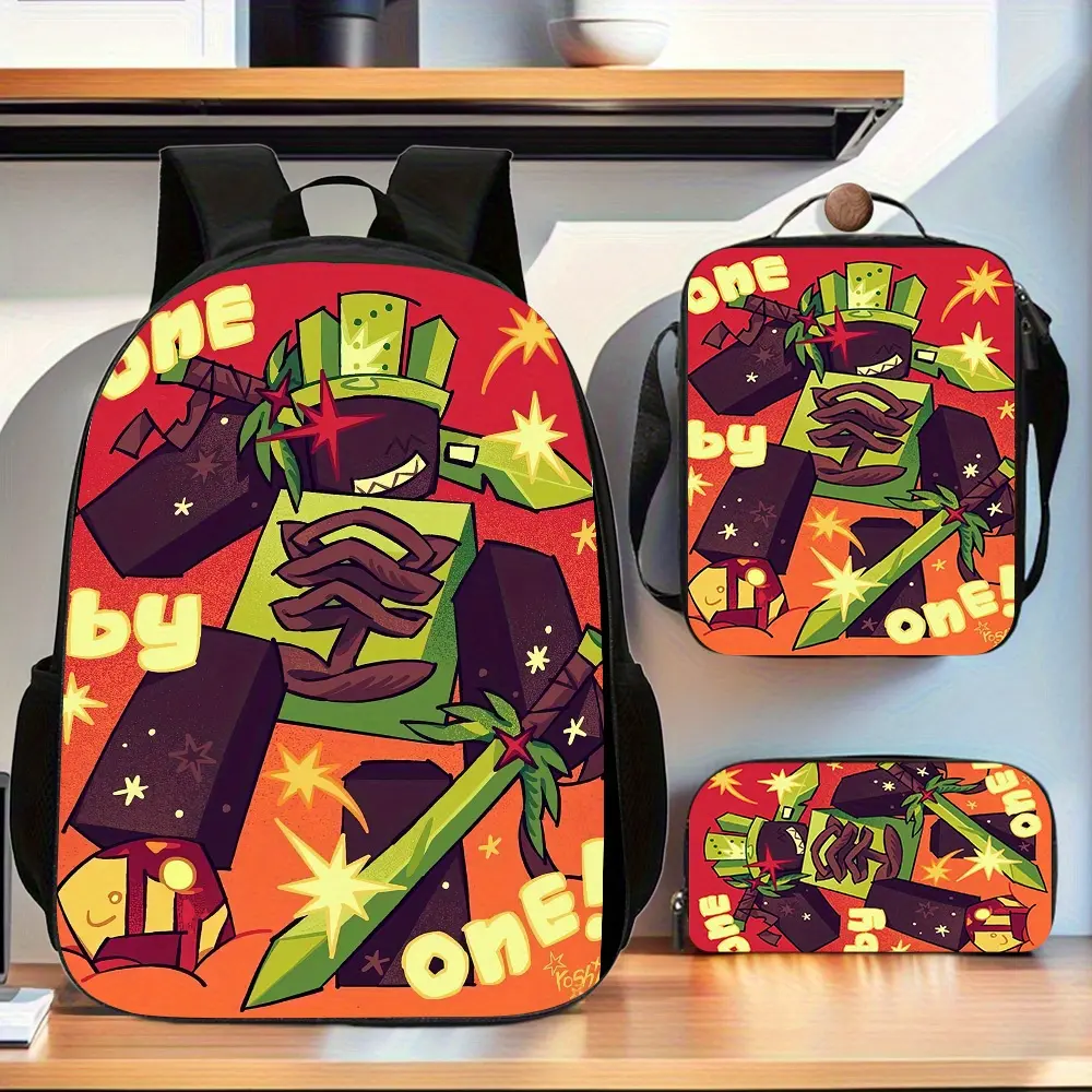 Forsaken John Doe 3pcs Backpack Set, Large Capacity Travel Bag with Laptop Compartment, Unisex School Backpack with Pencil Case and Messenger Bag, Hand Washable - Daily Commuter Bag for Men and Women