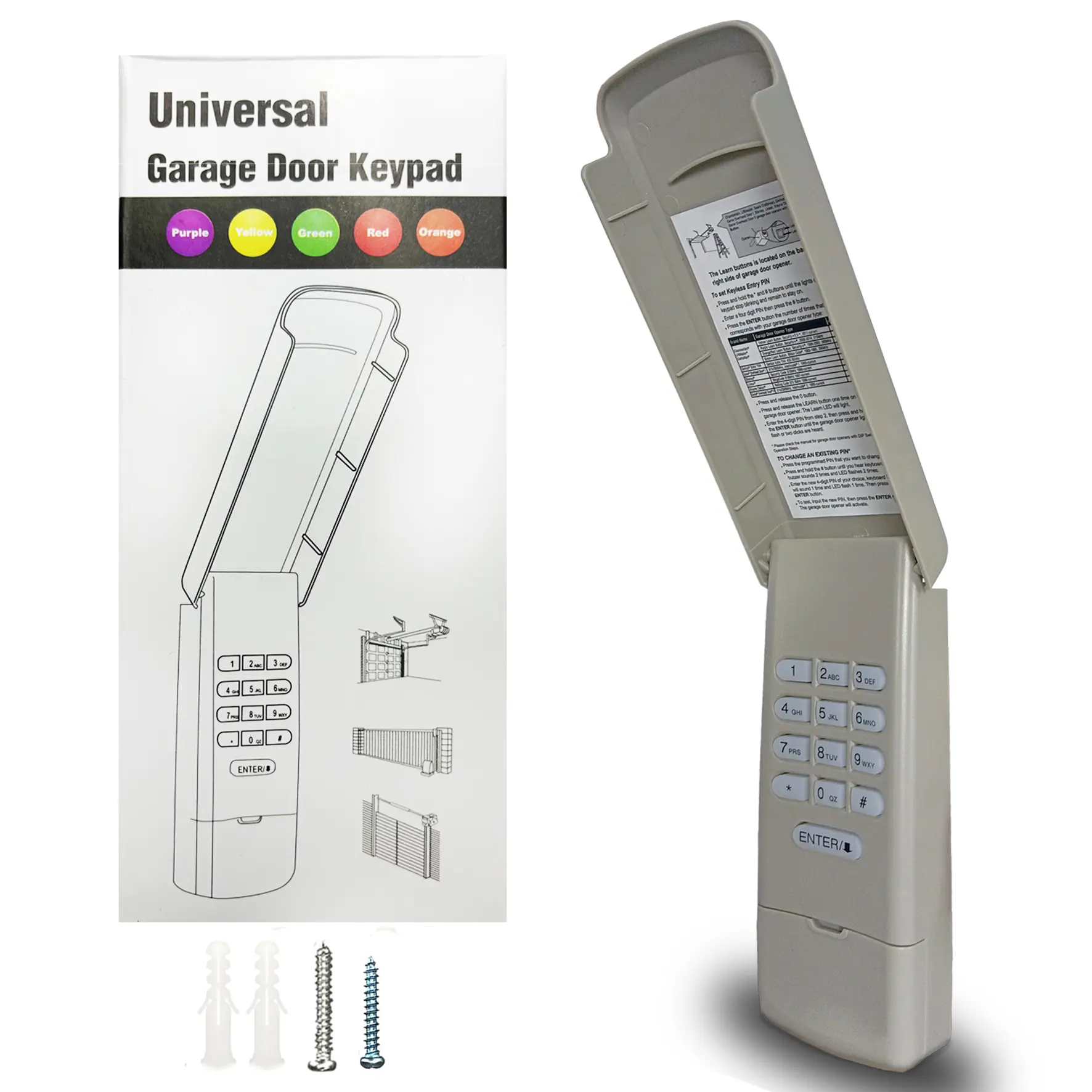 Universal Garage Door Opener Keypad for Liftmaster Chamberlain Craftsman Wayne Dalton Openers Produced since 1993, Wireless Keypad Keyless Entry, Replaces 877/878MAX 377/977/877/66LM,Safe Security