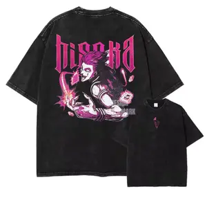 Anime H-Hunter X H-Hunter T Shirt Oversized Vintage Washed Chrollo Lucilfer T-shirts Manga Kurapika Hisoka Killua Tops Tees Men