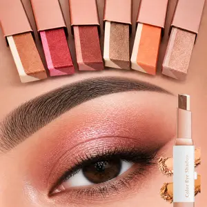 Duo Chrome Shimmer Eyeshadow Palette，6-Color Eyeshadow Palette Set， Dual-Color Eyeshadow Stick & Highlighter Pen — Waterproof, Sweat-Resistant, Pearlescent Finish