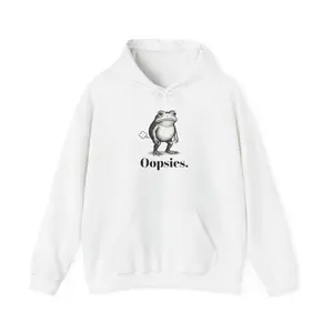 Farting Frog Oopsies Hoodie | Funny Frog Illustration Sweatshirt