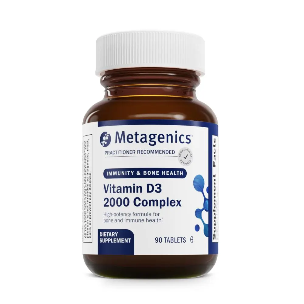 Metagenics D3 2000 IU Complex Vitamin D3 Supplement - Supports Bone Health, Immune & Healthy Inflammation Response - with Isoflavones for Absorption - Gluten Free - 3 Month Supply - 90 Count