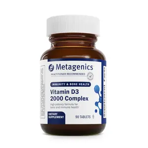 Metagenics D3 2000 IU Complex Vitamin D3 Supplement - Supports Bone Health, Immune & Healthy Inflammation Response - with Isoflavones for Absorption - Gluten Free - 3 Month Supply - 90 Count