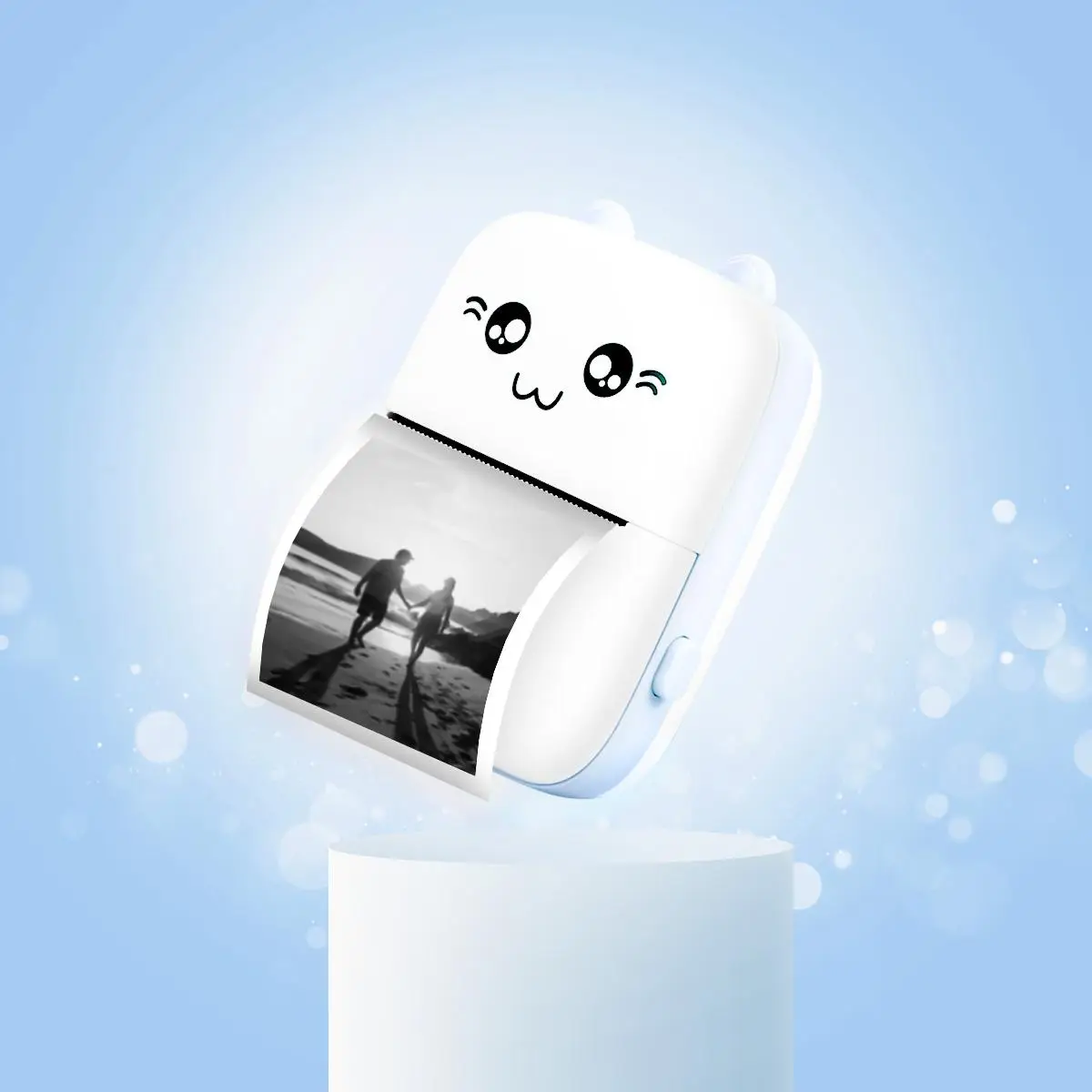 Cute Cat Design Wireless Thermal Label Printer, Portable Label Printer for Home Office Use, Photo Printer for Gift, Office Accessories