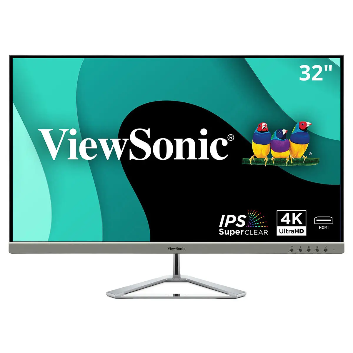 ViewSonic VX3276-4K-MHD 32" 16:9 4K UHD Frameless MVA LED Monitor, Built-In Speakers