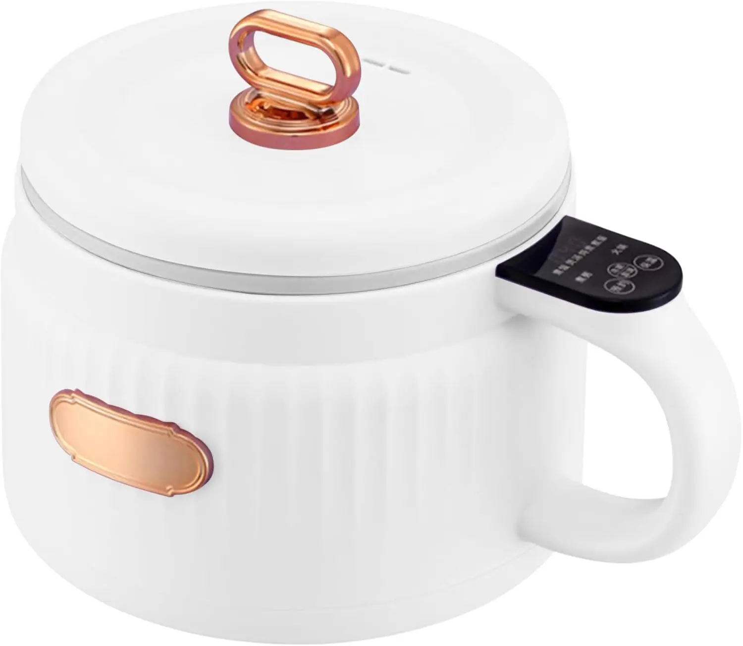 Multi-functional Non-stick Ceramic Coating Mini Rice Cooker Portable 6 Cooking Functions Rice, Soup, Stew, Porridge & More | White