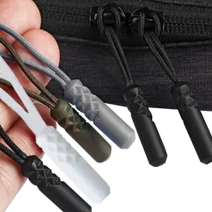 Zipper Pulls Replacement  5 Colors Zippers Tab Nylon Cord Repair Kit Slider Puller Tag Fixer Handle Tabs Universal for Backpack Jacket Luggage Purse Handbag Sweatshirt 10PCS