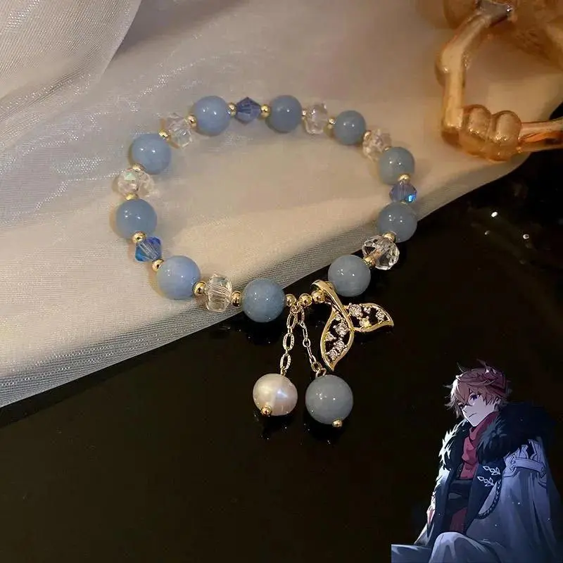 Anime Inspired Bracelet for Women, Multicolor Crystal Beaded Arm Candy with Pendant for Cosplay, Role Play & Parties, Anime Cos, Birthday, Christmas Costumes, Crystal Beads, Female, Daily, Retro, Anime Charm Bracelets & Bangles